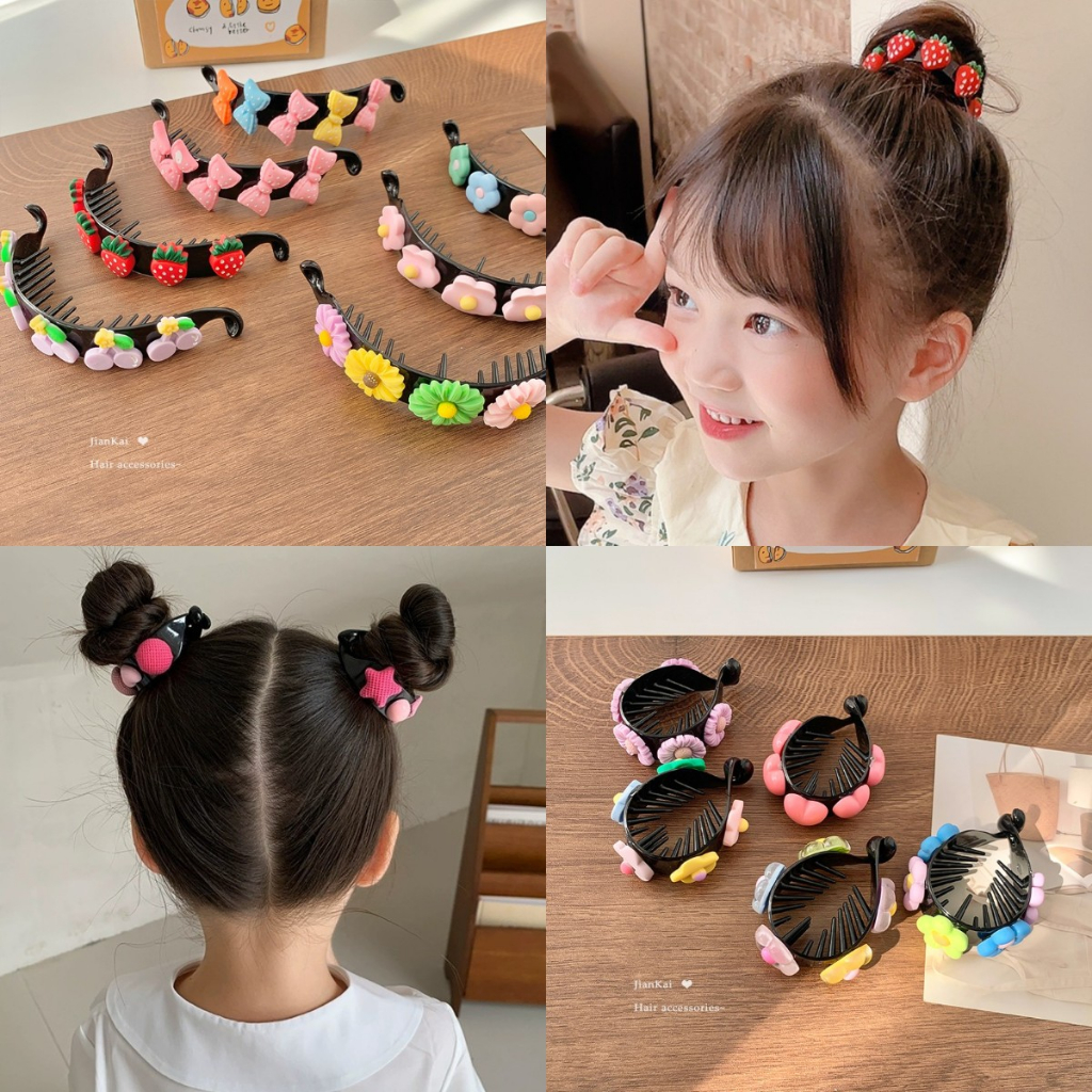 Kẹp Tóc Đính Hoa Tua Rua Dễ Thương Cho Bé Gái