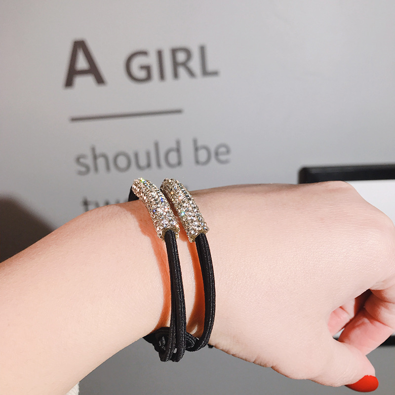 Dây Buộc Tóc Cao Su Co Giãn Đính Đá Lấp Lánh Kiểu Hàn Quốc Mới