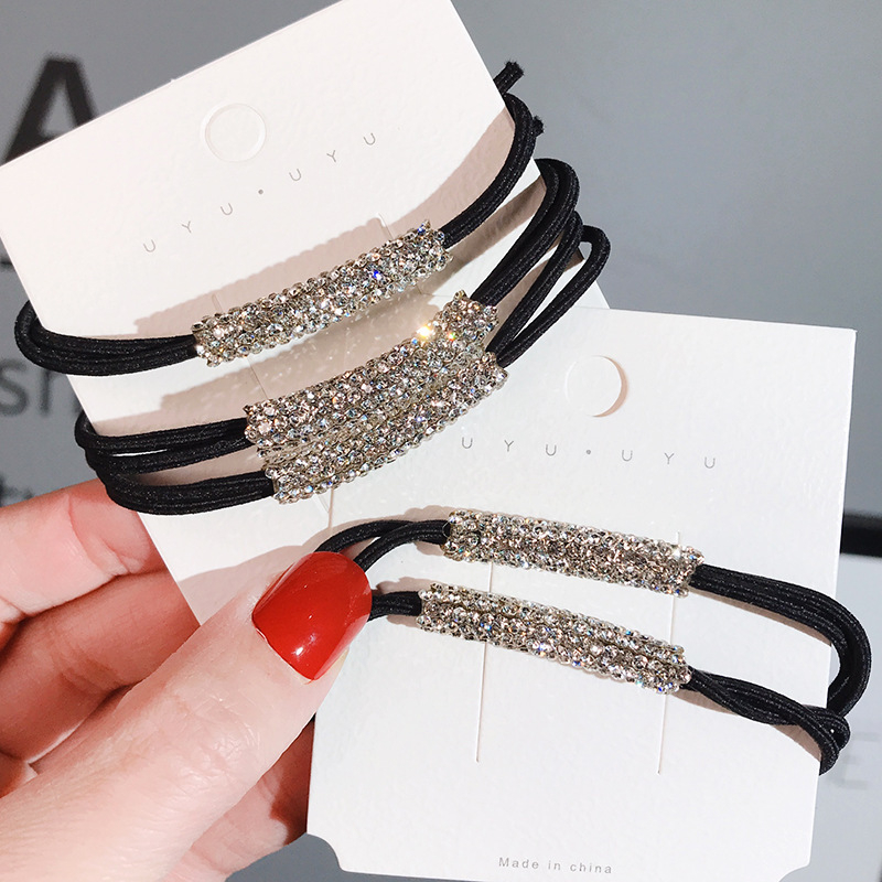Dây Buộc Tóc Cao Su Co Giãn Đính Đá Lấp Lánh Kiểu Hàn Quốc Mới