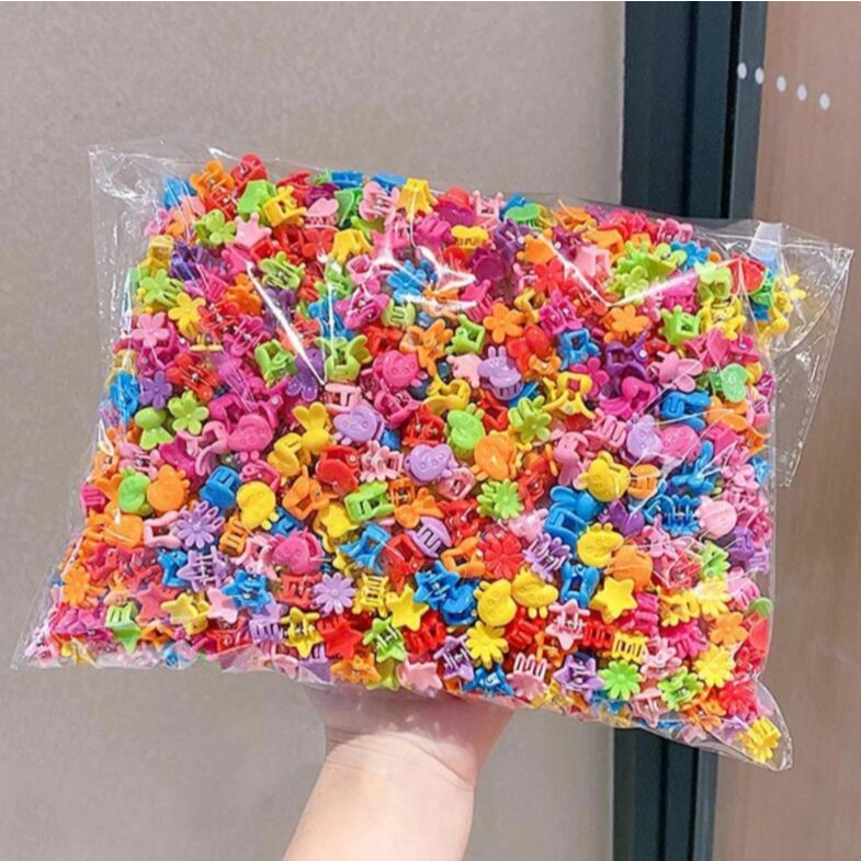 Kilii 40 cái / túi kẹp tóc cô gái nhỏ dễ thương acrylic kẹo màu ngôi sao hoa kẹp tóc phụ kiện kẹp tóc trẻ em