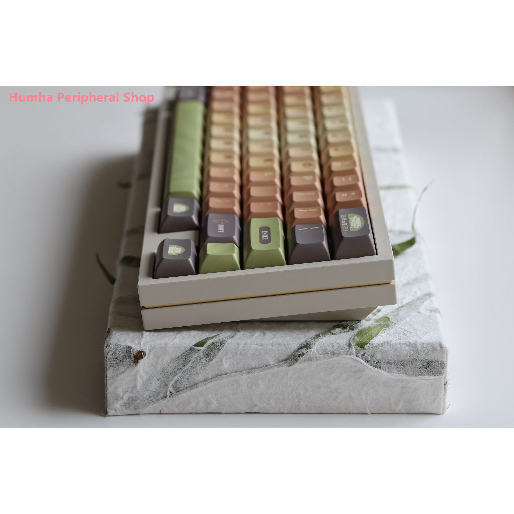 Humha Nắp Phím Cơ Chất Liệu PBT Nhuộm Màu KCA profile Hình Bánh Matcha Cá Tính