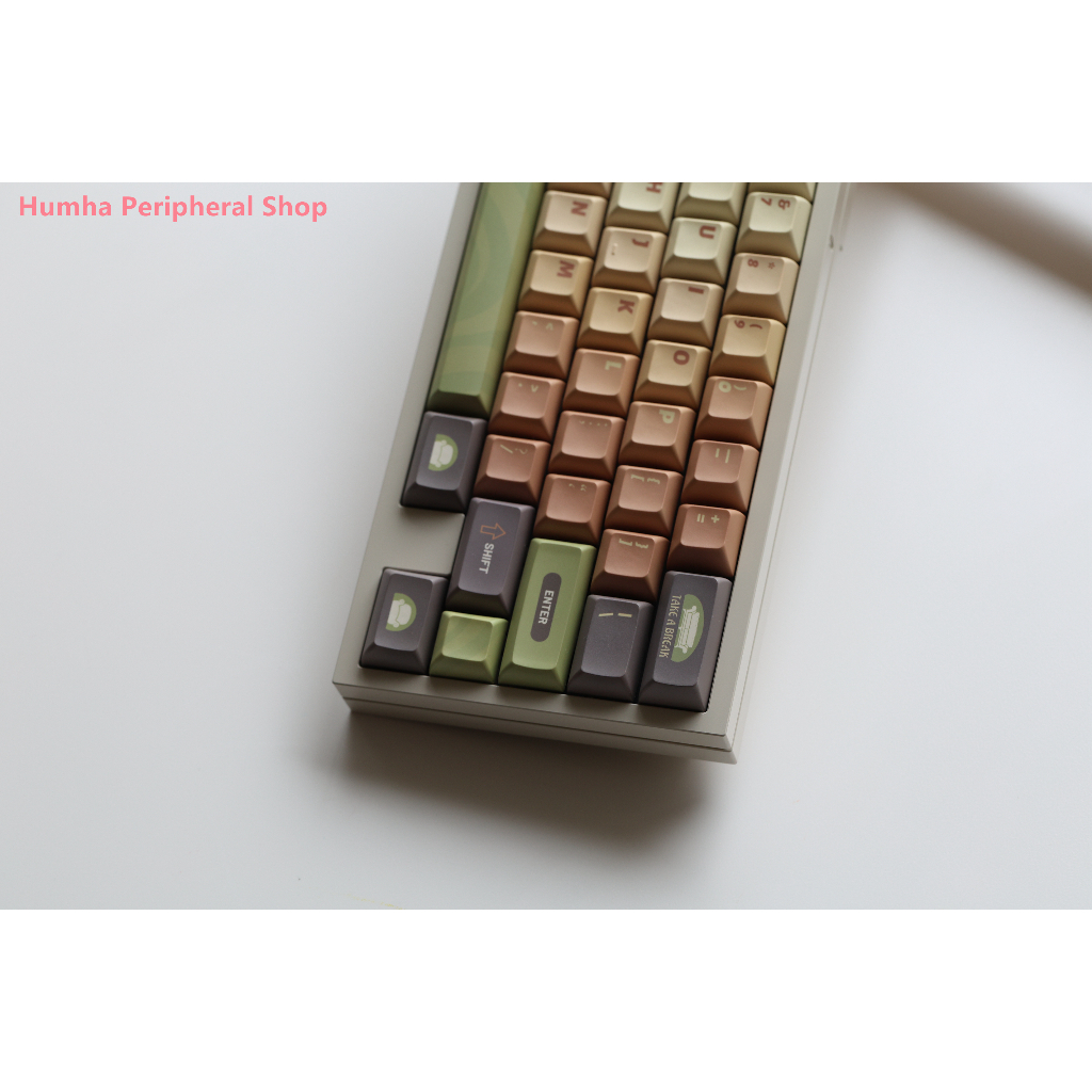 Humha Nắp Phím Cơ Chất Liệu PBT Nhuộm Màu KCA profile Hình Bánh Matcha Cá Tính