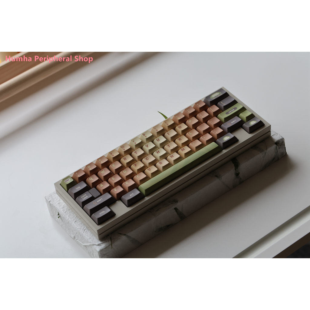 Humha Nắp Phím Cơ Chất Liệu PBT Nhuộm Màu KCA profile Hình Bánh Matcha Cá Tính