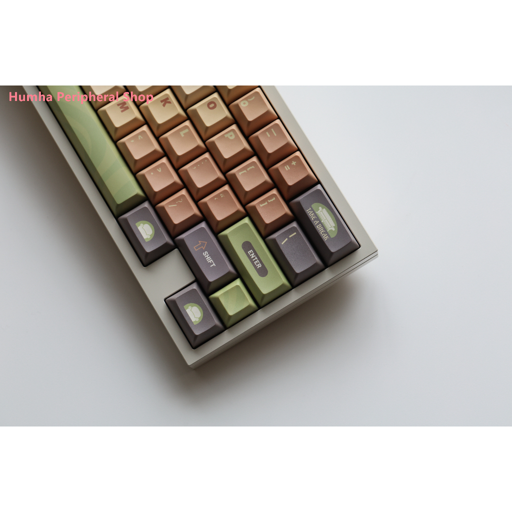 Humha Nắp Phím Cơ Chất Liệu PBT Nhuộm Màu KCA profile Hình Bánh Matcha Cá Tính