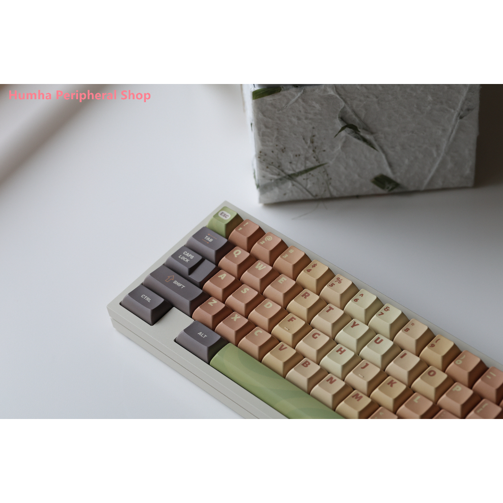 Humha Nắp Phím Cơ Chất Liệu PBT Nhuộm Màu KCA profile Hình Bánh Matcha Cá Tính