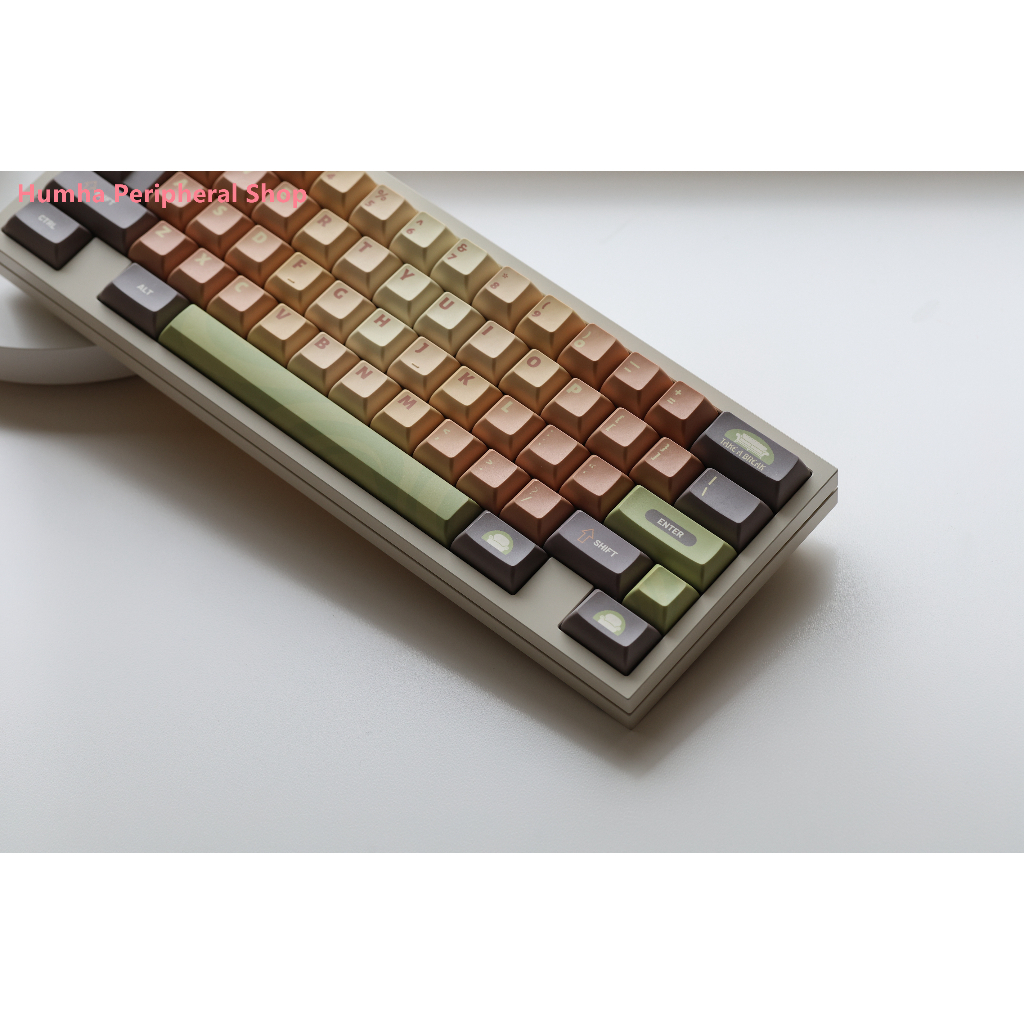 Humha Nắp Phím Cơ Chất Liệu PBT Nhuộm Màu KCA profile Hình Bánh Matcha Cá Tính