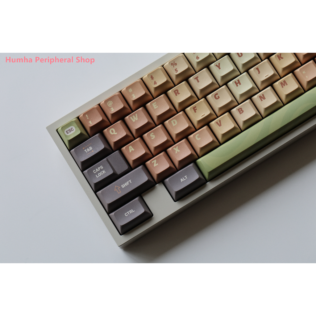 Humha Nắp Phím Cơ Chất Liệu PBT Nhuộm Màu KCA profile Hình Bánh Matcha Cá Tính