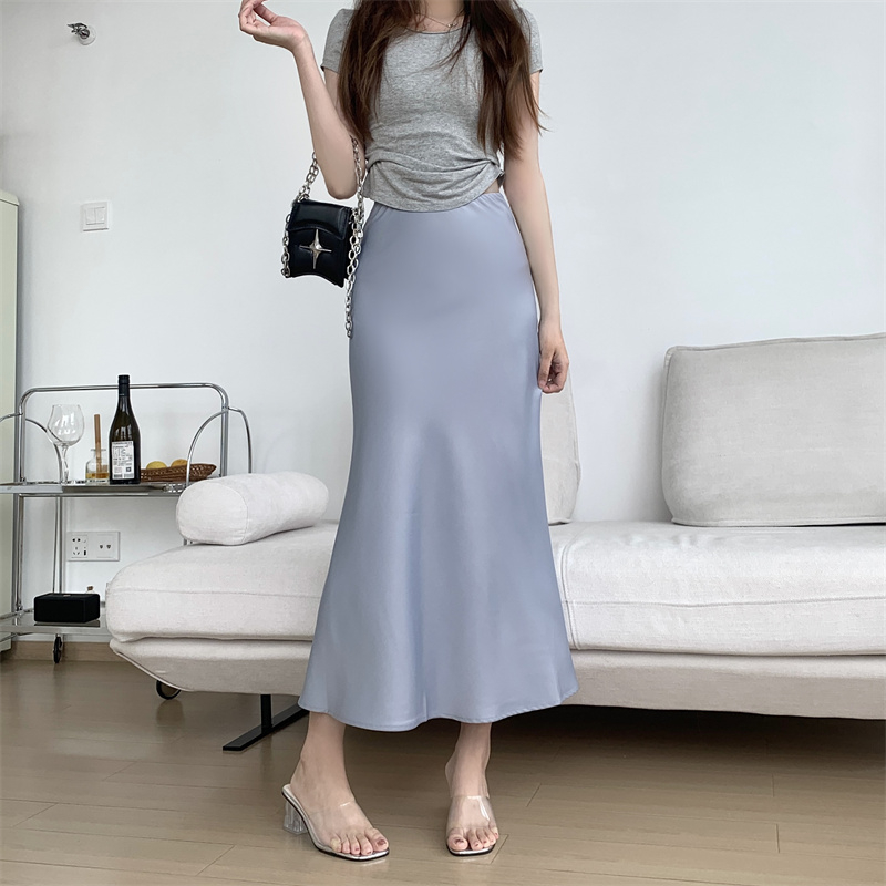 NUZIRO Chân Váy Đuôi Cá Dài Dáng Rộng Lưng Cao Thời Trang Hàn Quốc Dành Cho Nữ