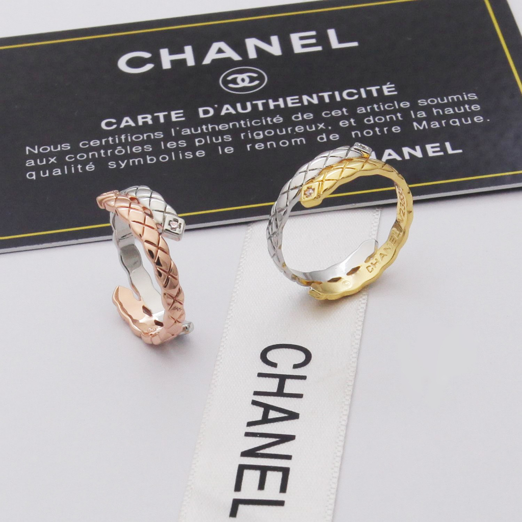 23c Nhẫn Hai Màu Kim Cương Cổ Điển Có LOGO