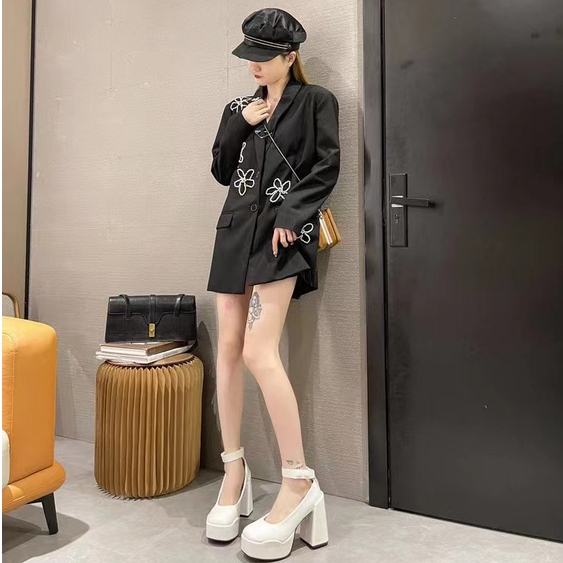 Giày Cao Gót Đế Xuồng 12CM Cài Khóa Phong Cách Thời Trang Lolita 2023 Dành Cho Nữ