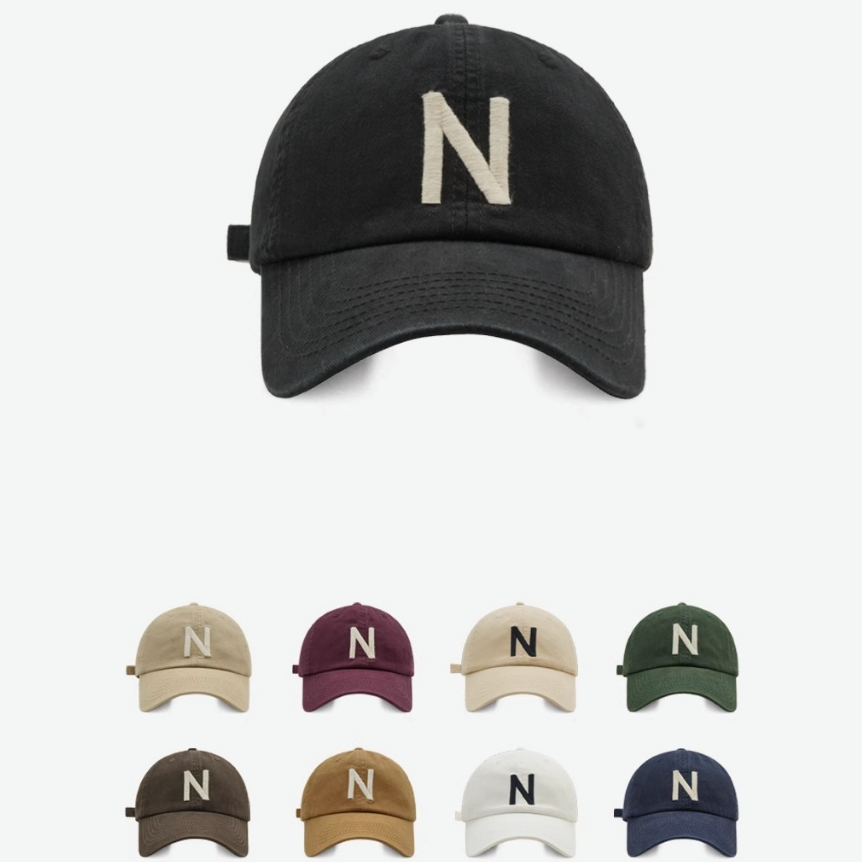 Mũ Lưỡi Trai Thêu Chữ N Phong Cách Hàn Quốc Thời Trang Cho Nam Nữ