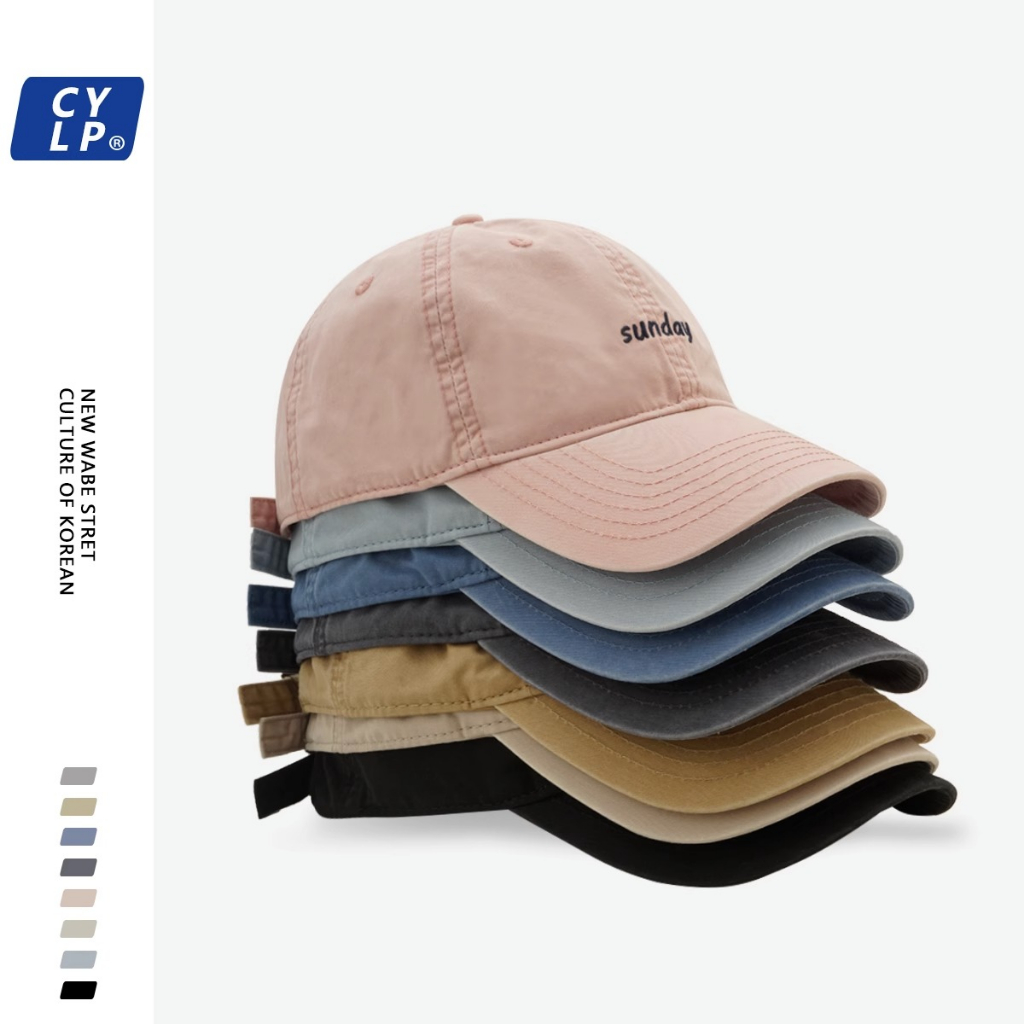 Mũ Lưỡi Trai Chất Liệu Cotton Thêu Chữ Phong Cách Hàn Quốc Thời Trang Cho Nam Nữ