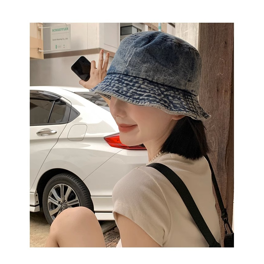 Nón Tai Bèo Denim Vành Rộng Thời Trang Mùa Hè Nhật Bản Dành Cho Nữ