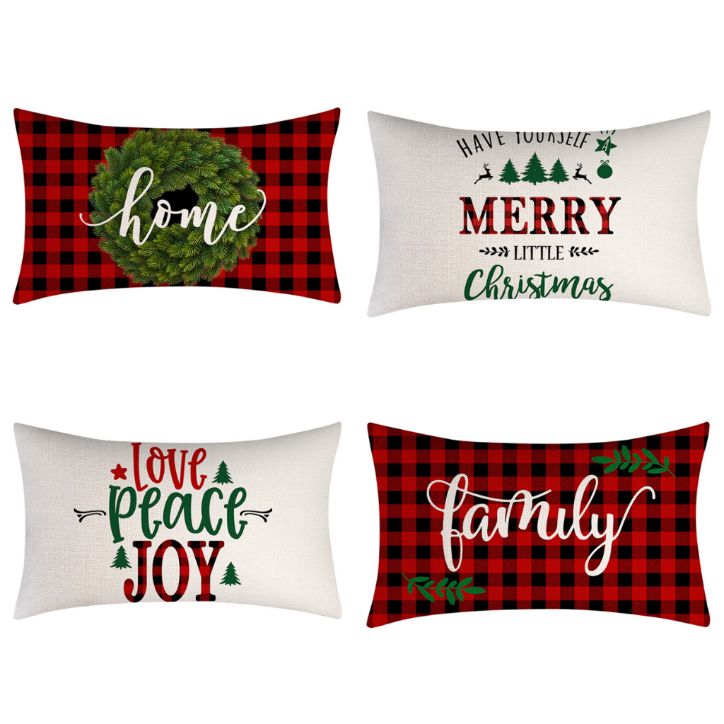 Vỏ Gối Họa Tiết Giáng Sinh Xinh Xắn 50x70.40x60.30x50Vỏ Gối Cotton Lanh In Họa Tiết Giáng Sinh Trang Trí Đa Ứng Dụng