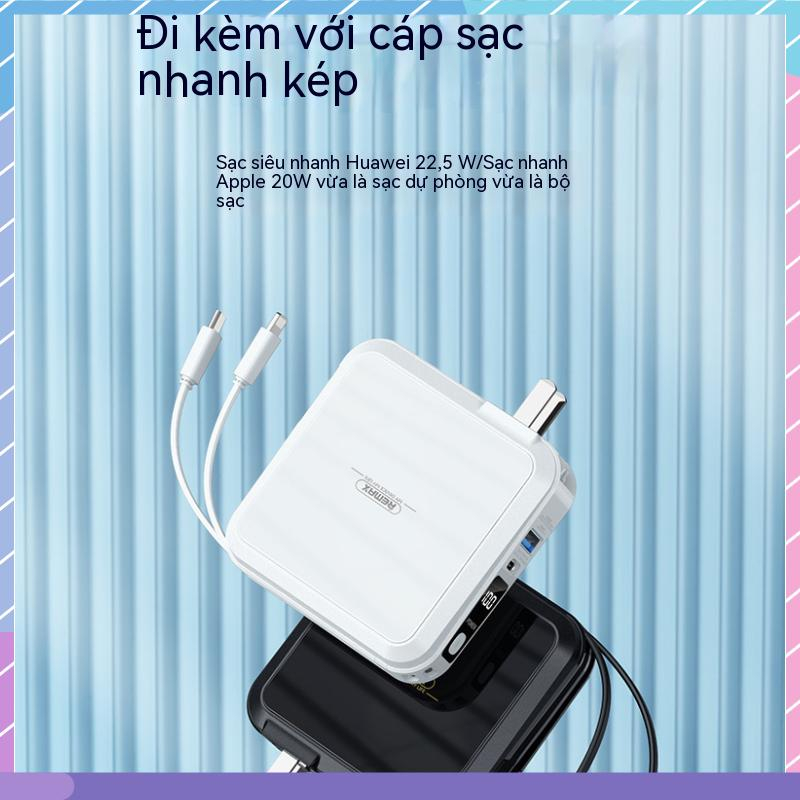 Sạc Dự Phòng REMAX Cao Cấp - comes Với 2 Dây 15000mAh Hỗ Trợ Sạc Nhanh Không Dây Cho Samsung / Xiaomi / oppo / vivo