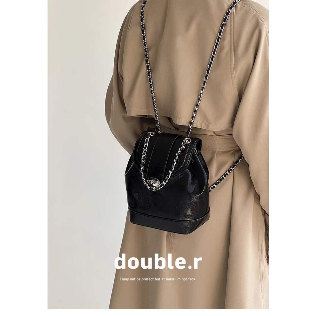 Balo AHA OFFICIAL da mềm cao cấp đính đá kim cương bạc thời trang cho nữ