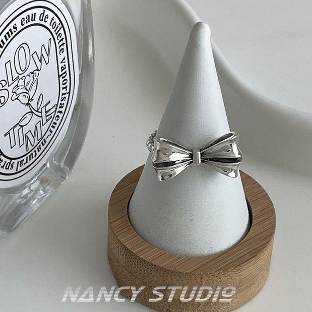 Nhẫn Hở Mạ Bạc 925 Hình Nơ Và Hoa Độc Đáo Thời Trang Cho Nữ