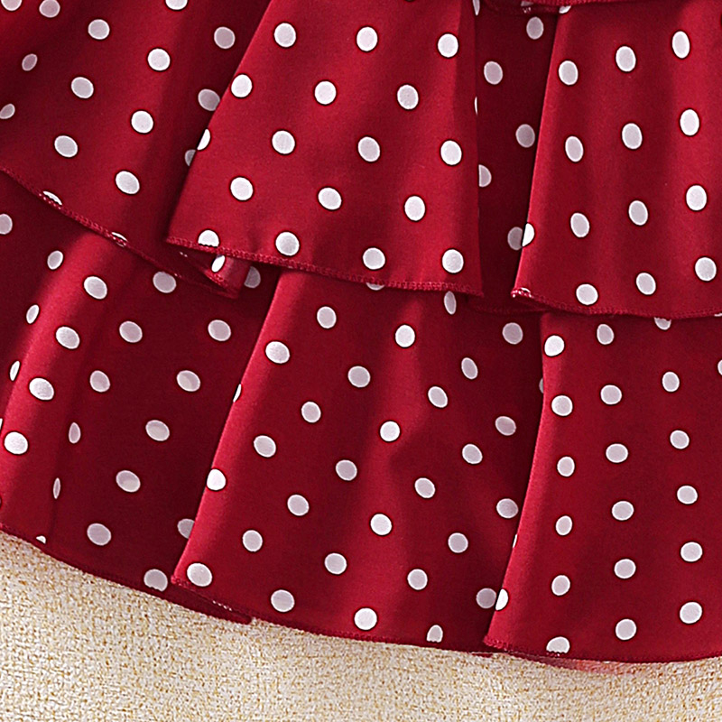 Đầm hai dây SIYYIS xếp tầng họa tiết chấm bi thời trang mùa hè cao cấp cho bé gái 4-12 tuổi