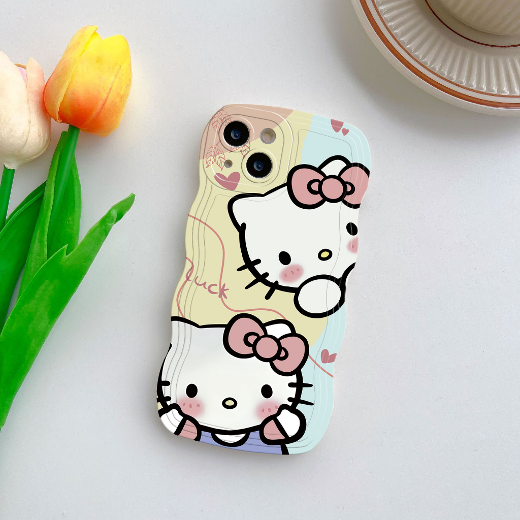 Ốp Điện Thoại Màu Hồng In Hình Mèo Hello Kitty Cho iPhone 13 14Promax 7 8Plus 11Pro 6s 12promax 13promax X XR XsMax 12