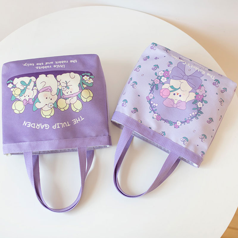 One Túi Xách Tay Đựng Cơm Trưa Bằng Vải canvas Phong Cách Hàn Quốc Dành Cho Nữ Sinh