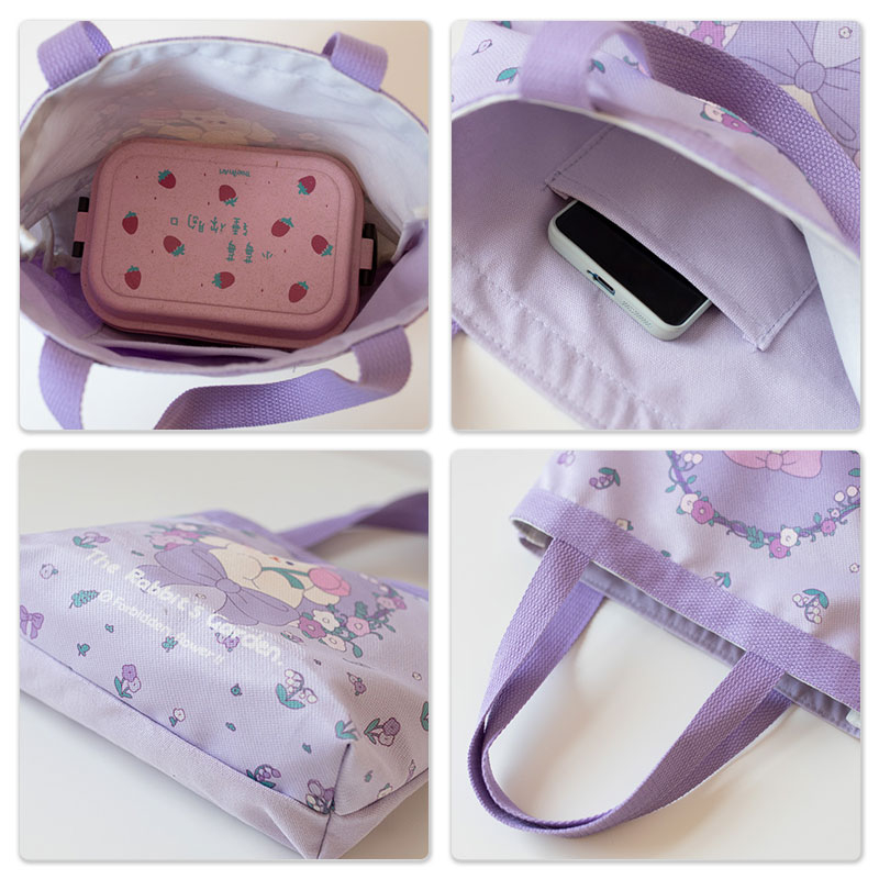 One Túi Xách Tay Đựng Cơm Trưa Bằng Vải canvas Phong Cách Hàn Quốc Dành Cho Nữ Sinh