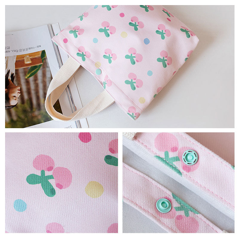 One Túi Xách Tay Đựng Cơm Trưa Bằng Vải canvas Phong Cách Hàn Quốc Dành Cho Nữ Sinh