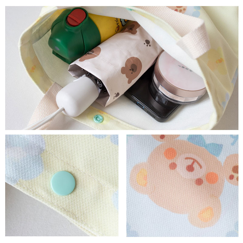 One Túi Xách Tay Đựng Cơm Trưa Bằng Vải canvas Phong Cách Hàn Quốc Dành Cho Nữ Sinh