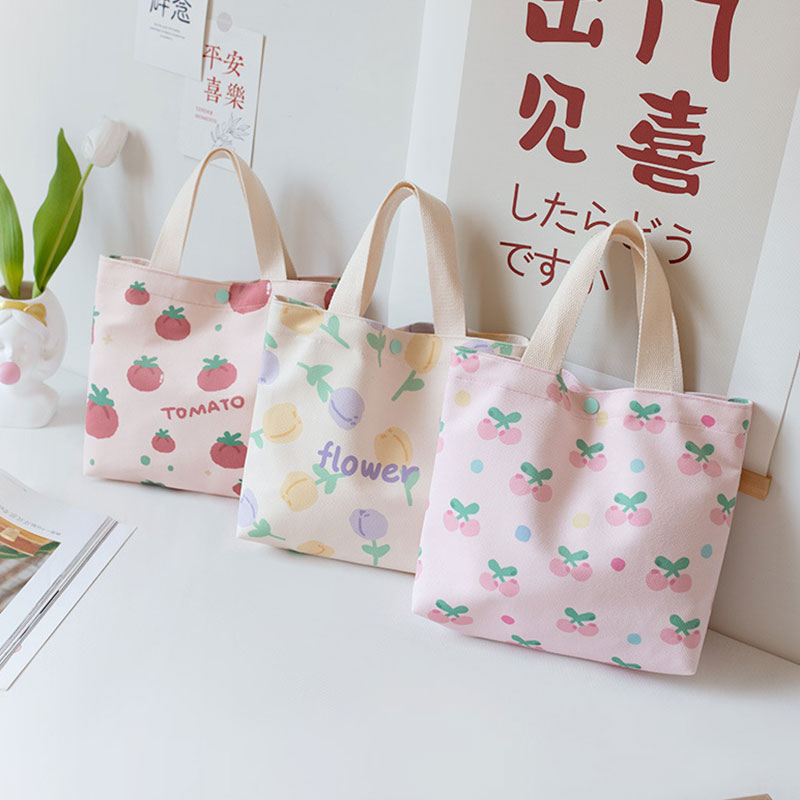 One Túi Xách Tay Đựng Cơm Trưa Bằng Vải canvas Phong Cách Hàn Quốc Dành Cho Nữ Sinh