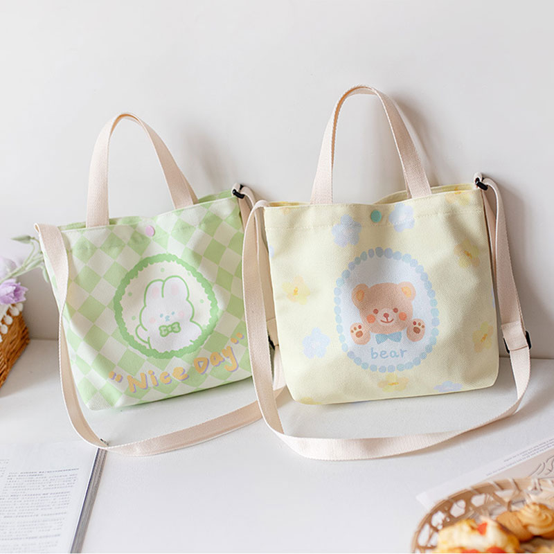 One Túi Xách Tay Đựng Cơm Trưa Bằng Vải canvas Phong Cách Hàn Quốc Dành Cho Nữ Sinh