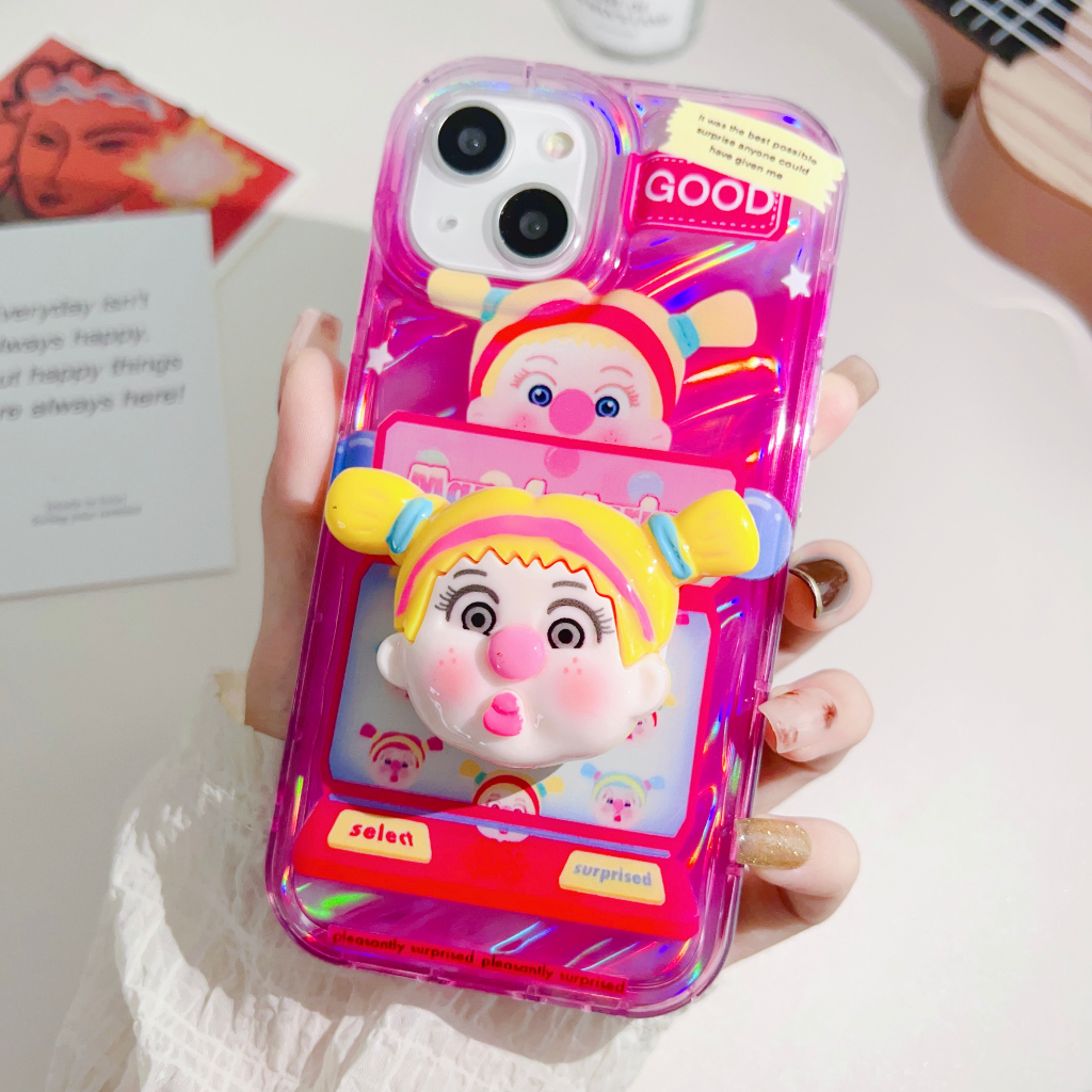 Ốp Lưng Chống Sốc Hình Bé Gái Cho iPhone 14 / 13 / 12 / 11 / X / 8P / 7P / 7 / 6P