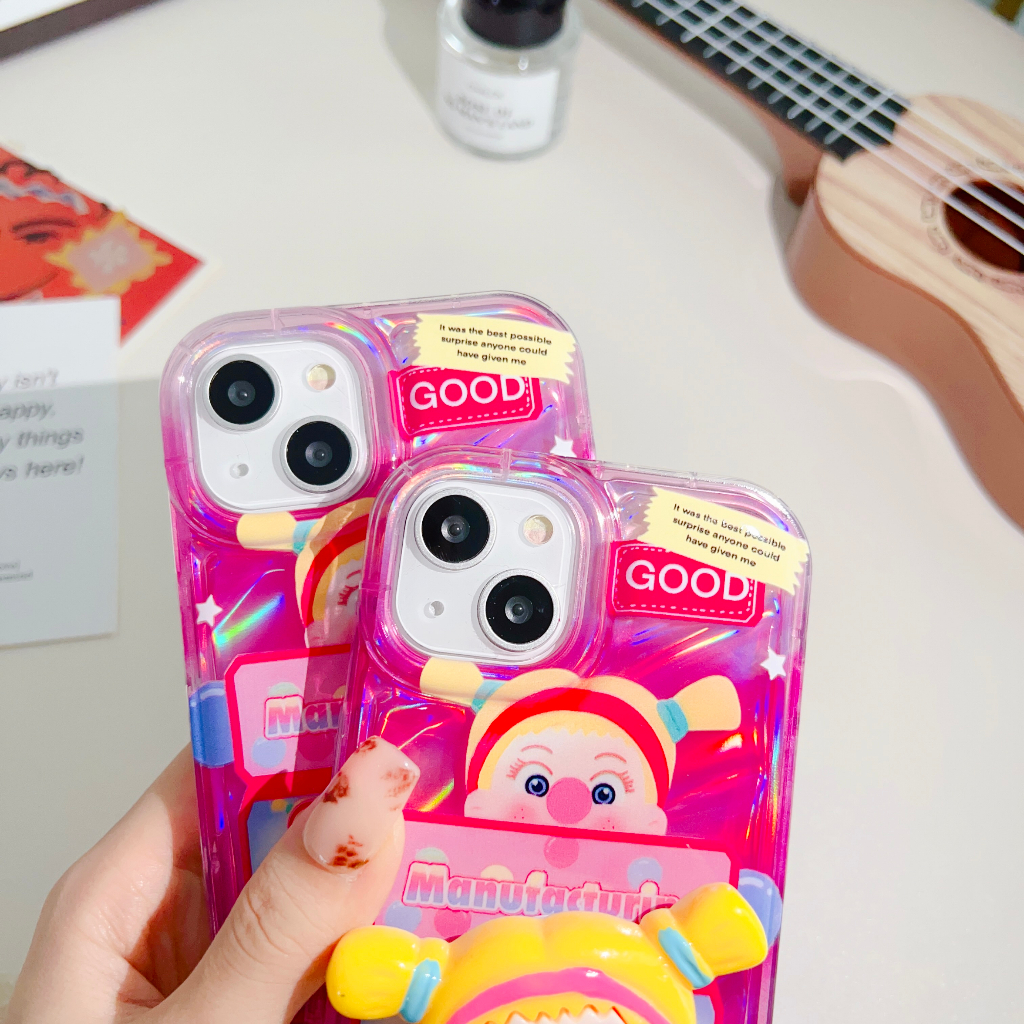 Ốp Lưng Chống Sốc Hình Bé Gái Cho iPhone 14 / 13 / 12 / 11 / X / 8P / 7P / 7 / 6P