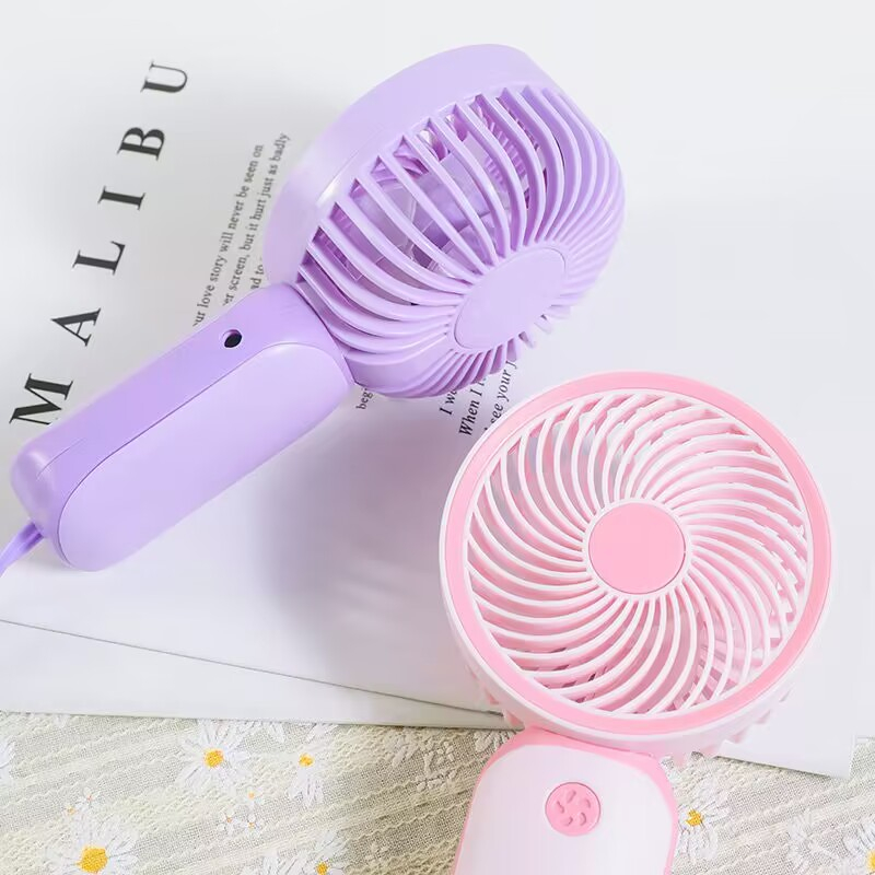 Quạt Điện Mini Cầm Tay Sạc Cổng USB Có Dây Đeo Dễ Thương Phong Cách Hàn Quốc