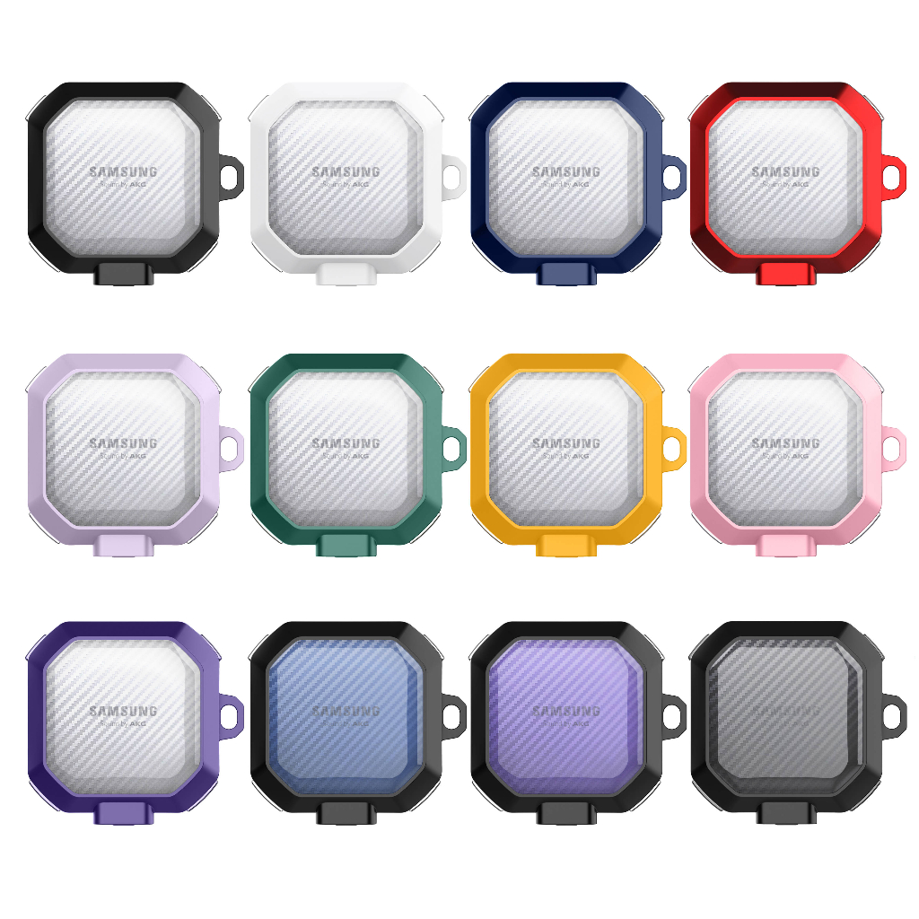 SAMSUNG Bao Da Điện Thoại Bằng Sợi carbon Chống Sốc Có Khóa Cho galaxy buds 2 pro / pro 2 / live / fe / galaxy buds pro