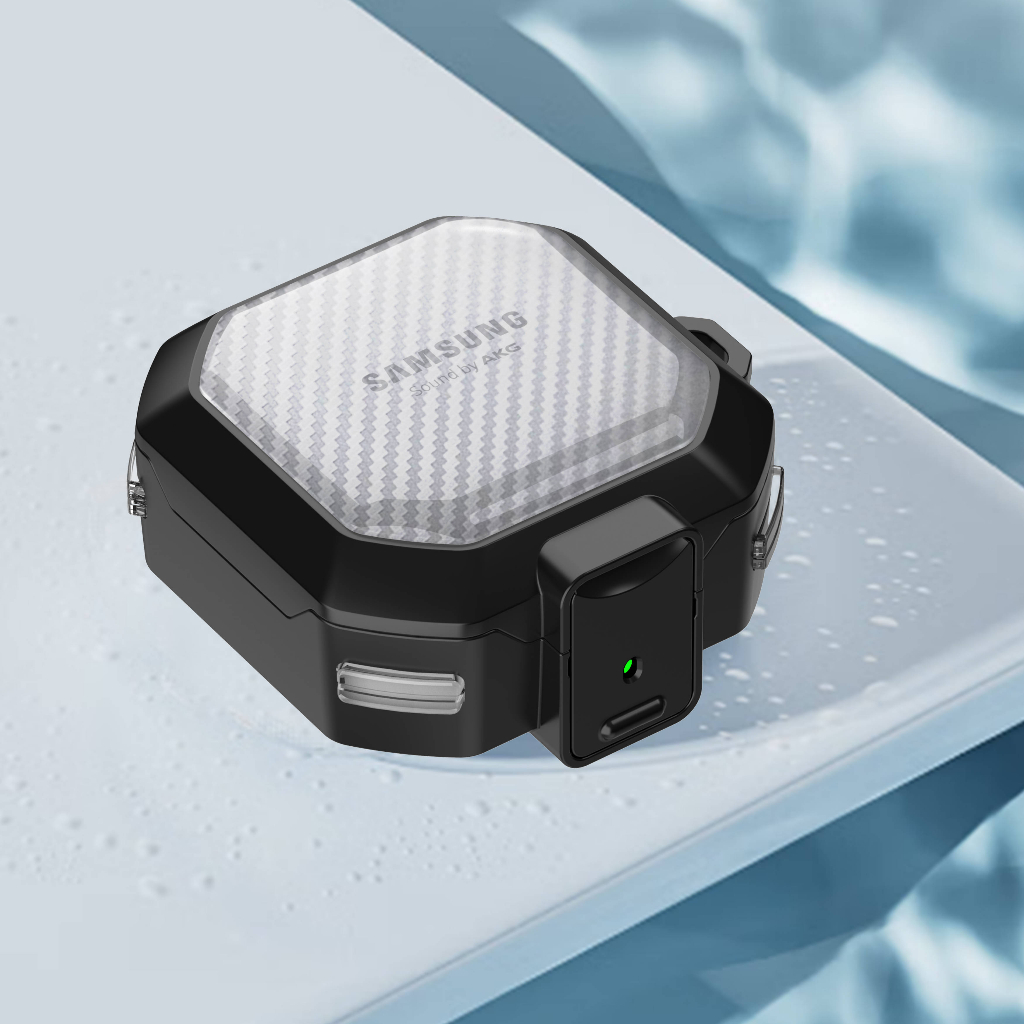 SAMSUNG Bao Da Điện Thoại Bằng Sợi carbon Chống Sốc Có Khóa Cho galaxy buds 2 pro / pro 2 / live / fe / galaxy buds pro