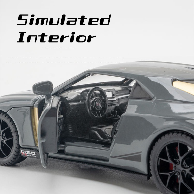 Mô Hình Xe Hơi Nissan GTR 50Alloy Tỉ Lệ 1: 32 Bằng Kim Loại Có Đèn Và Nhạc Cho Bé Trai