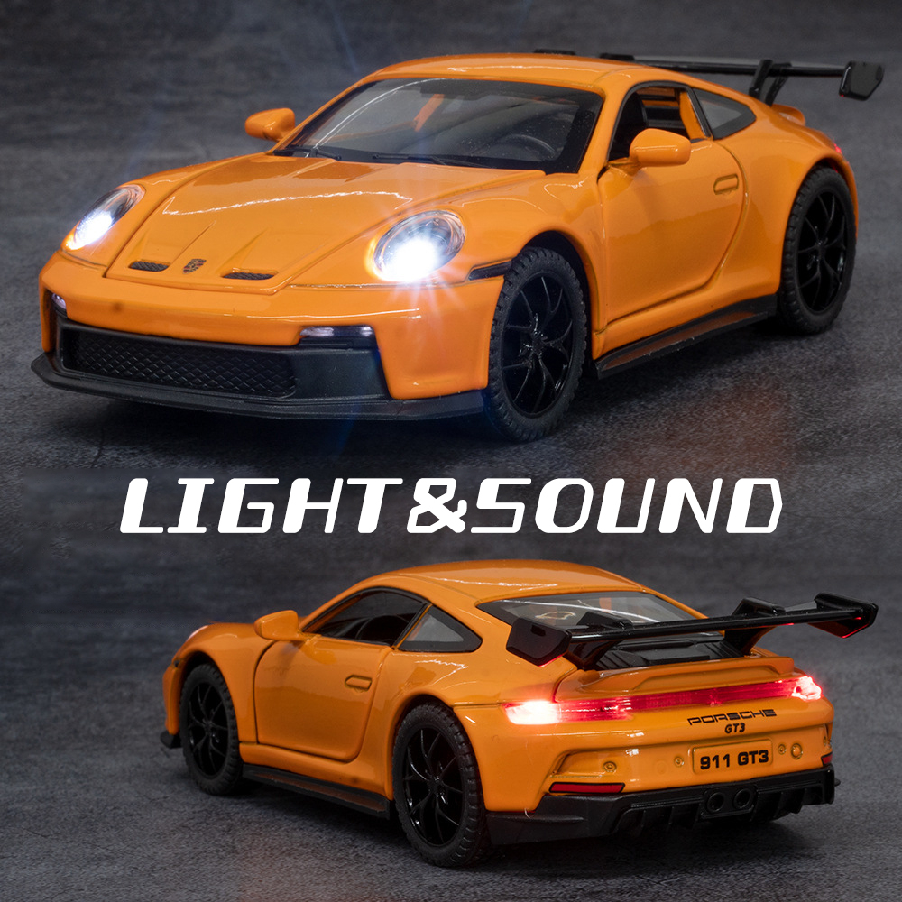 Mô Hình Xe Hơi Porsche 911 GT3 Bằng Hợp Kim Có Đèn Và Nhạc Tỷ Lệ 1: 32 Dành Cho Bé Trai