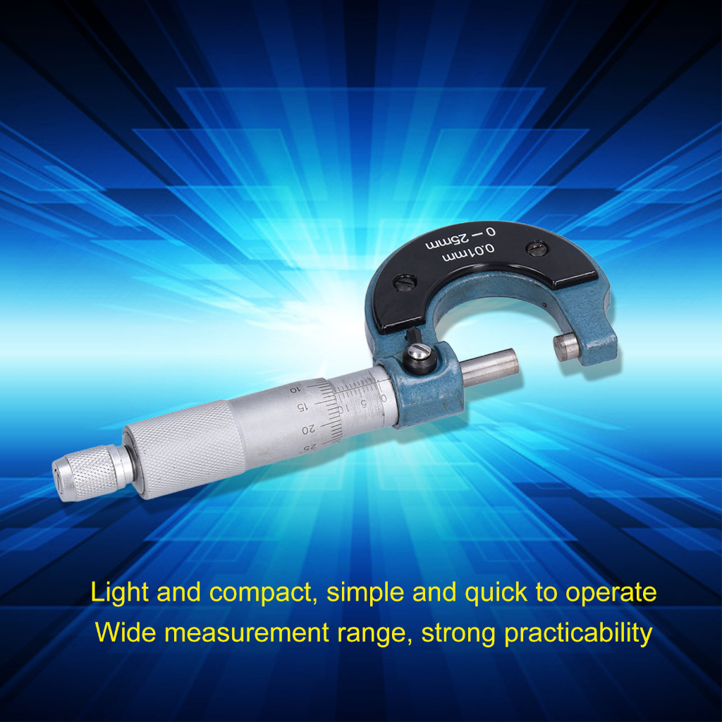 Công cụ đo độ dày Panme bên ngoài bằng thép không gỉ có chính xác cao với cờ lê 0 01mm Dustrial B.