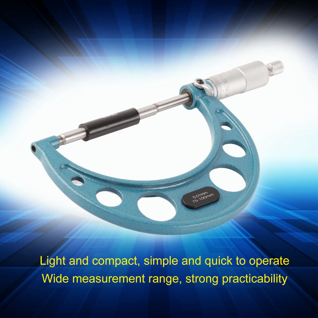 Công cụ đo độ dày Panme bên ngoài bằng thép không gỉ có chính xác cao với cờ lê 0 01mm Dustrial B.