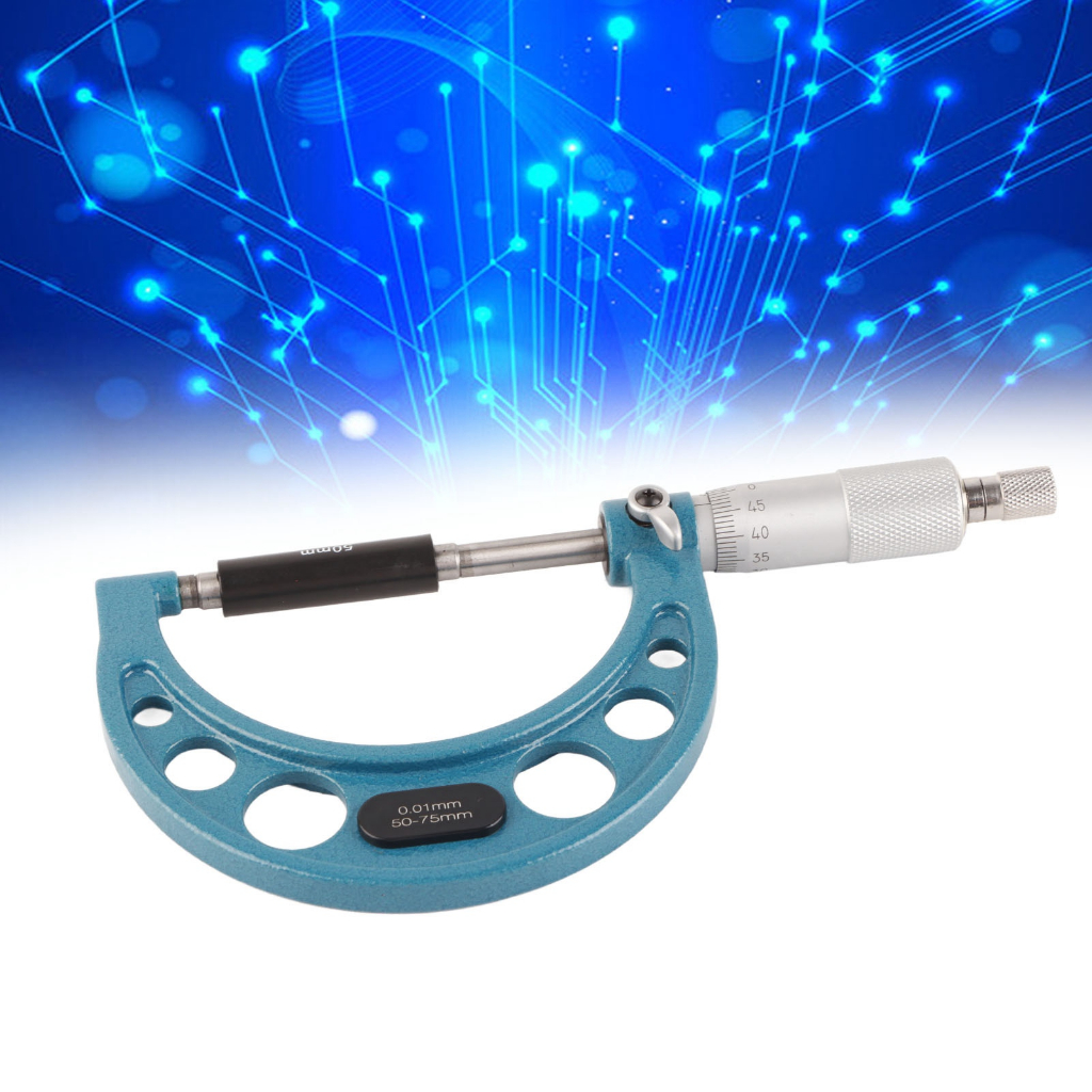 Công cụ đo độ dày Panme bên ngoài bằng thép không gỉ có chính xác cao với cờ lê 0 01mm Dustrial B.