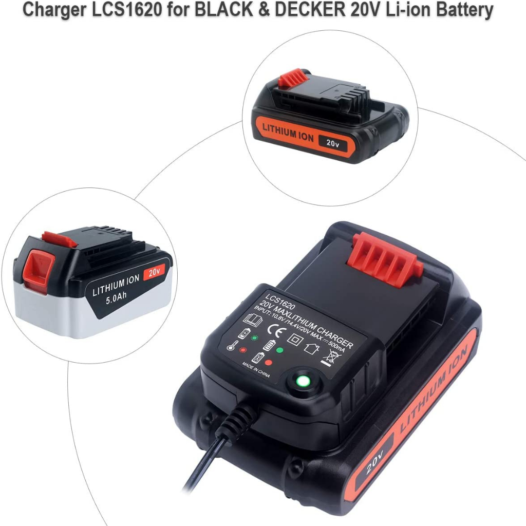 Bộ Sạc Pin Li-ion LCS1620 10.8V 14.4V 20V Max Serise LBXR20 Cho Black & Decker