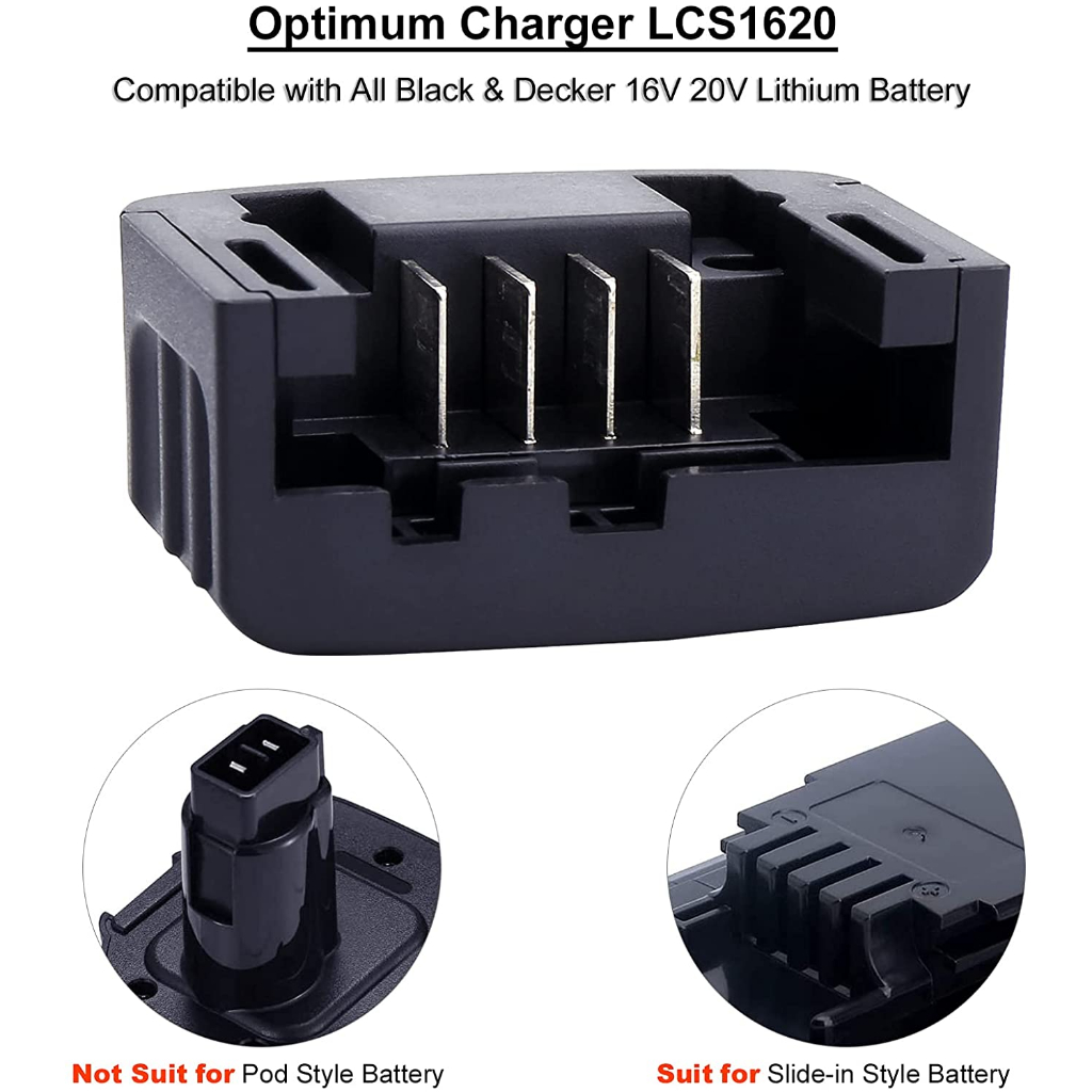 Bộ Sạc Pin Li-ion LCS1620 10.8V 14.4V 20V Max Serise LBXR20 Cho Black & Decker