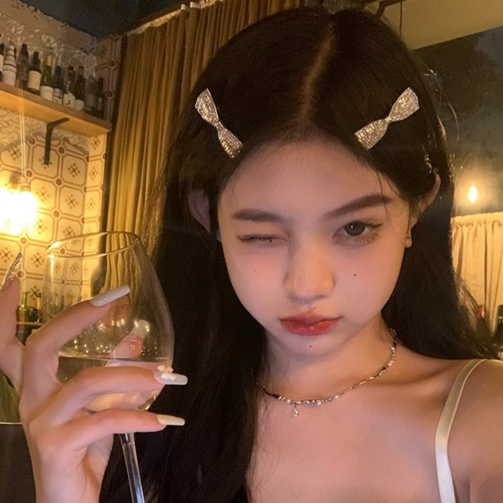 Kẹp Tóc Hình Nơ Đính Đá Lấp Lánh Thời Trang Cao Cấp Cho Nữ