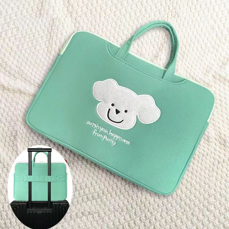 Túi Đựng Laptop 13 14 15 15.6 inch Xách Tay Thêu Họa Tiết Dễ Thương Phong Cách Hàn Quốc Cho Nam Và Nữ