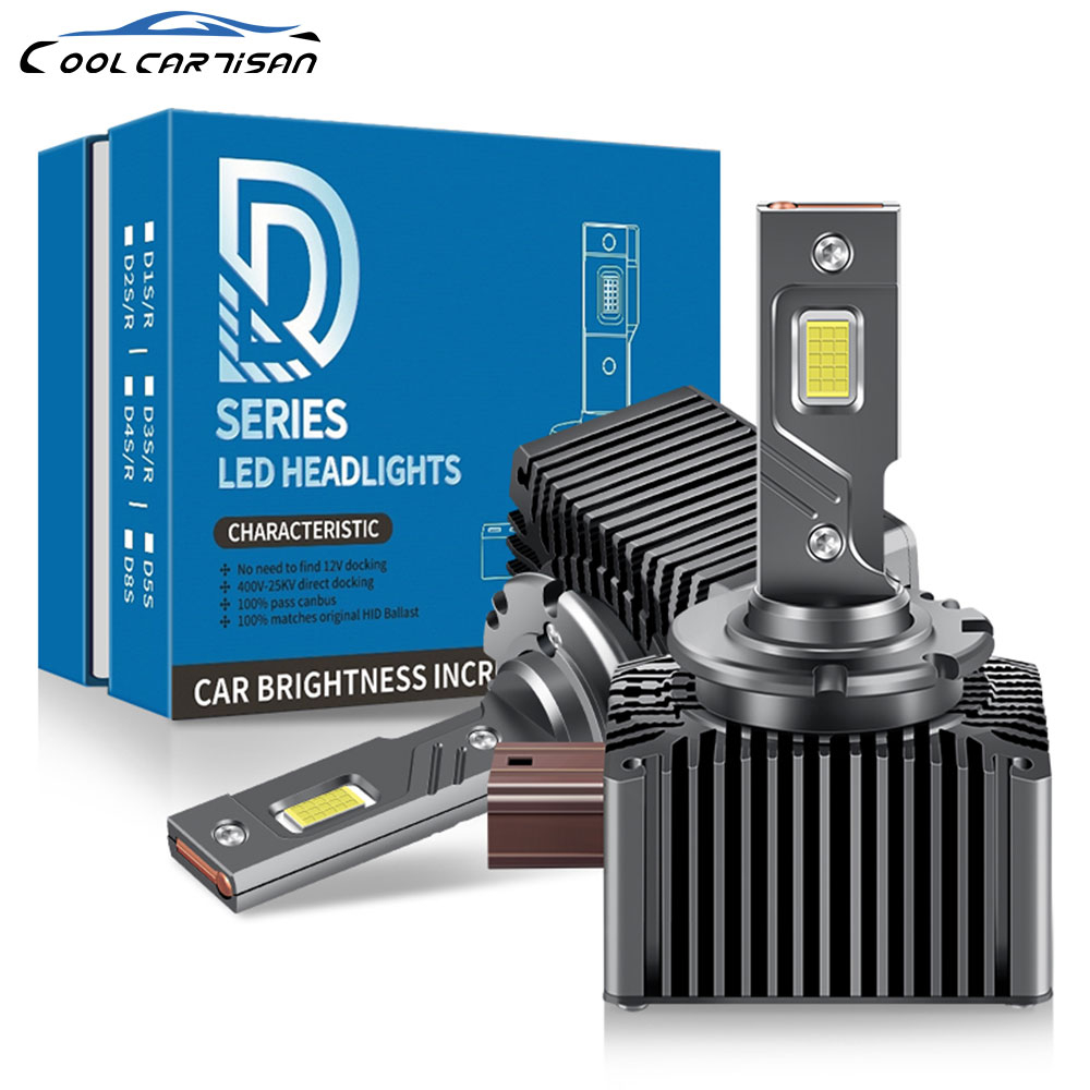 1 cặp đèn pha LED ô tô dòng D đèn pha LED nổi bật đèn pha ô tô mô hình cắm đèn pha D1S D2S D3S D4S 220W 6000K 4.000lm