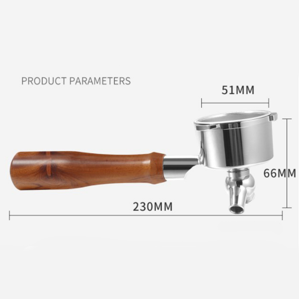 Tay cầm máy pha cà phê có đáy tay cầm cà phê bằng thép không gỉ 51MM