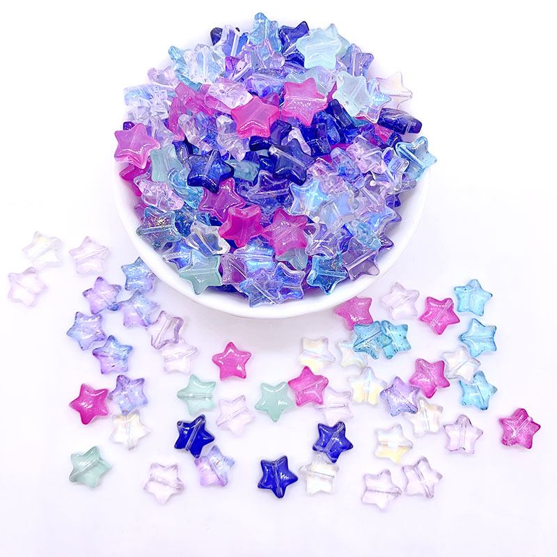 Set 20 Mặt Kính Hình Ngôi Sao Nhiều Màu Sắc Dùng Làm Trang Sức Thủ Công