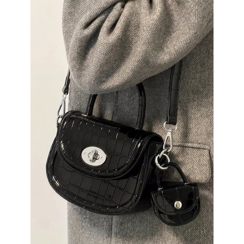 Có hàng sẵn Casual Bags Phụ Nữ Đeo Vai Túi Phù Hợp Mini Khóa Đóng Cửa Xách PU Nhỏ Thời Trang