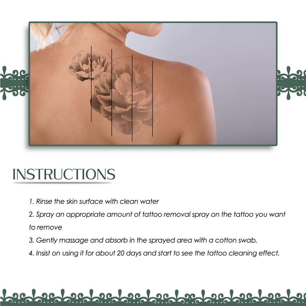 Nước xóa xăm tẩy hình xăm Xịt tẩy hình xăm30mlHình xăm sạch nhanh Loại bỏ hắc tố dưới đáy da hình xăm hình xăm mờ dần an toàn và không đau