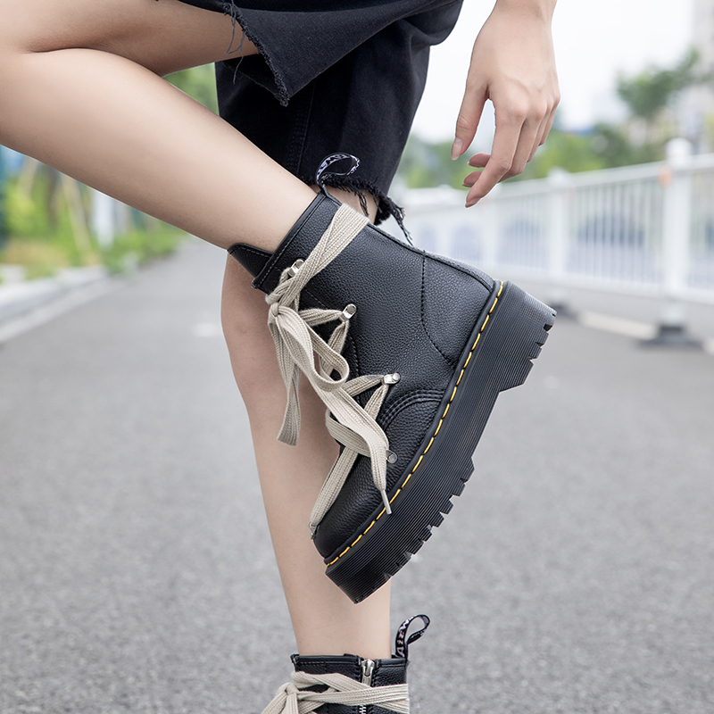 Bác sĩ Dr. Dr. Dr. Dr. Giày Bốt Martin Cổ Cao Phối Dây Chéo Thời Trang Cá Tính Cho Nam