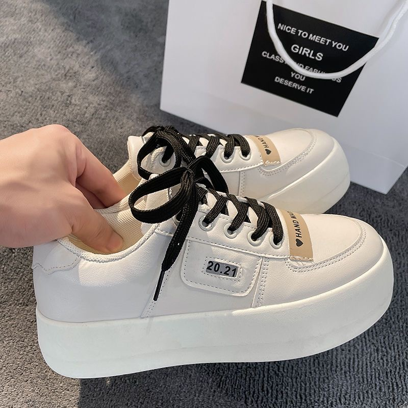 Giày Thể Thao Cột Dây Đế Dày Siêu Nhẹ Chống Trượt Thoải Mái Phong Cách Hàn Quốc Cho Nữ